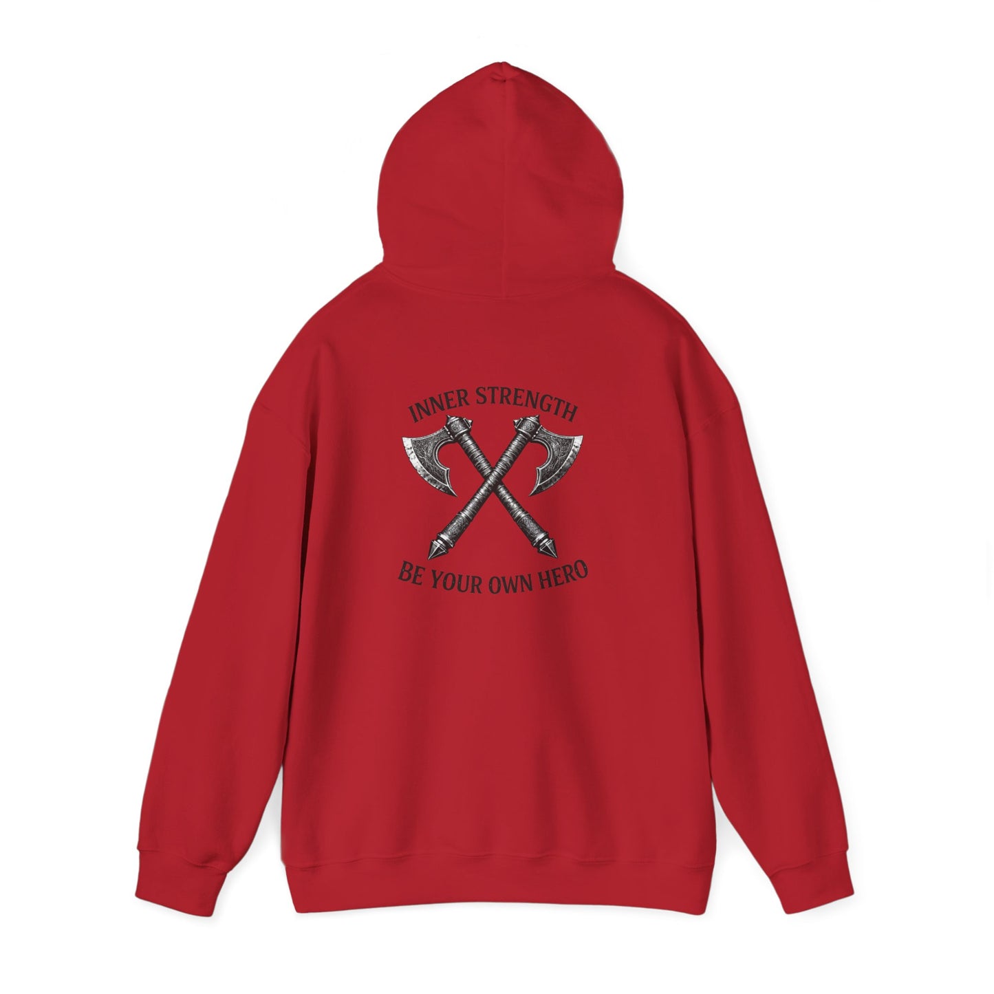 Inner Strength Be Your Own Hero Hoodie – Motivational Gym Hoodie – Strength & Fitness Pullover