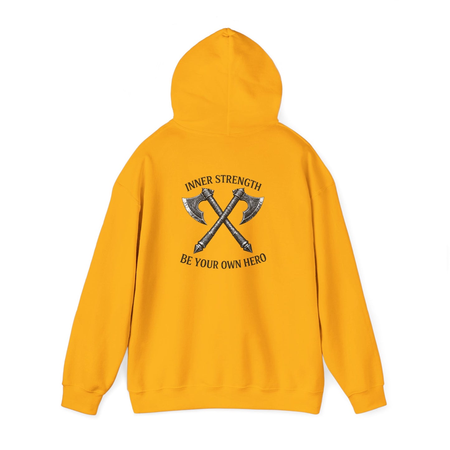 Inner Strength Be Your Own Hero Hoodie – Motivational Gym Hoodie – Strength & Fitness Pullover