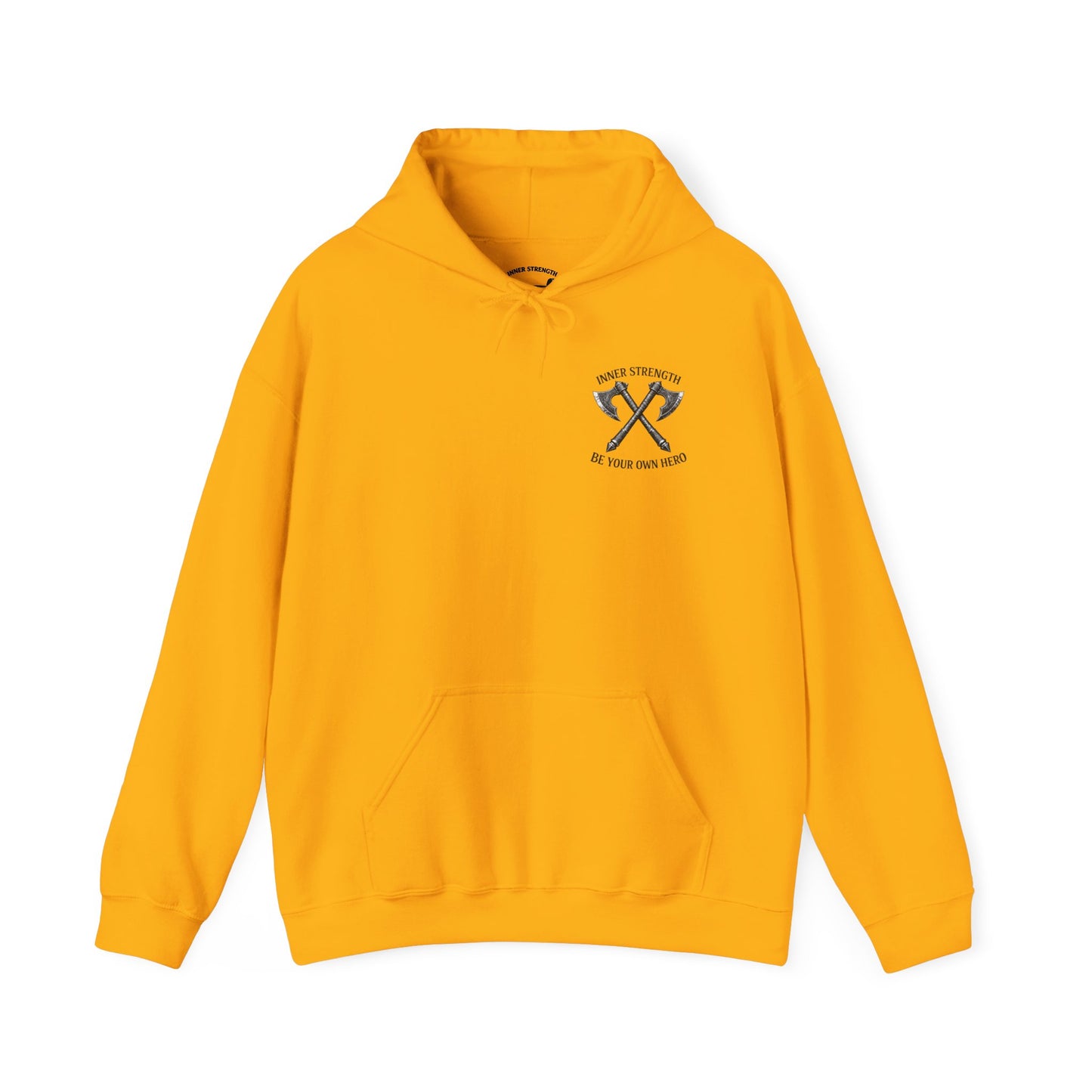 Inner Strength Be Your Own Hero Hoodie – Motivational Gym Hoodie – Strength & Fitness Pullover