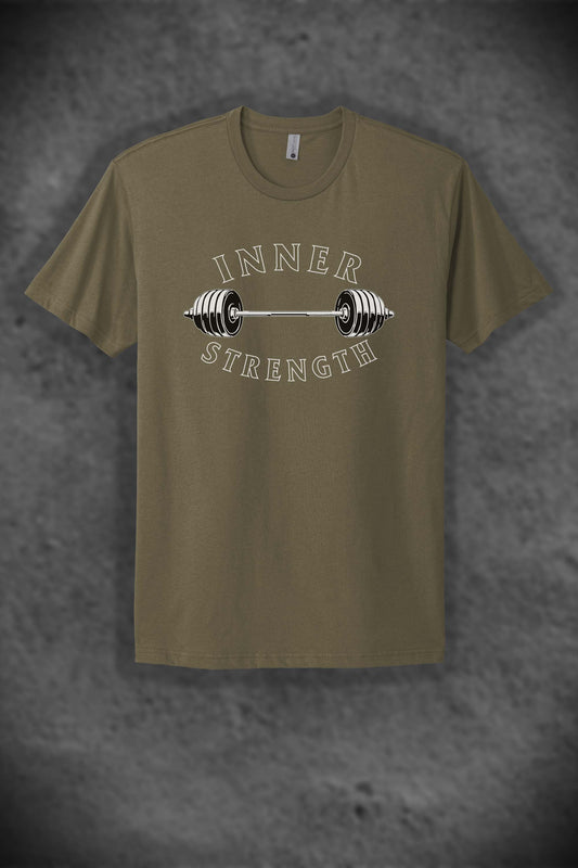 Inner Strength- A Basic Tagline Barbell T-shirt