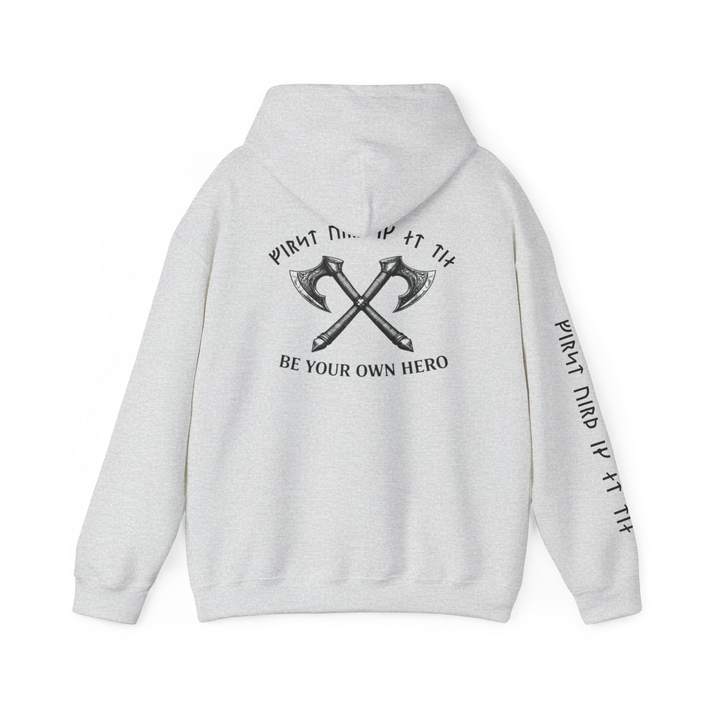 Inner Strength Be Your Own Hero  Hoodie– Crossed Battle Axes Warrior Strength Graphic Hoodie