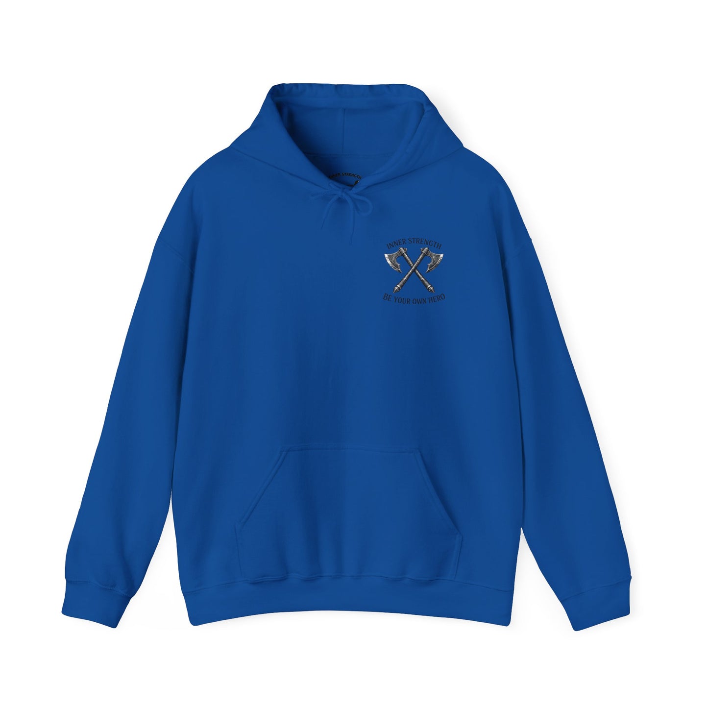 Inner Strength Be Your Own Hero Hoodie – Motivational Gym Hoodie – Strength & Fitness Pullover