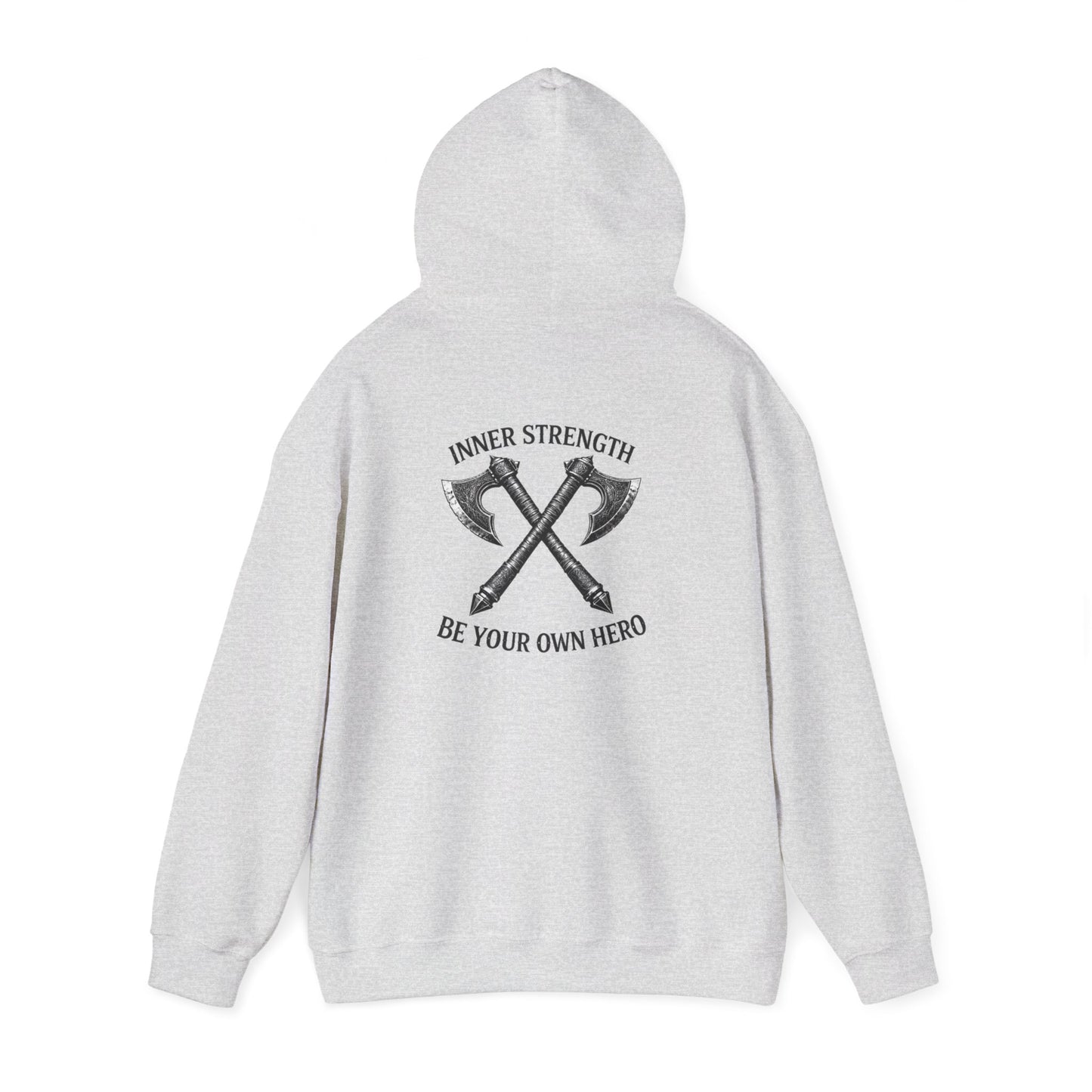 Inner Strength Be Your Own Hero Hoodie – Motivational Gym Hoodie – Strength & Fitness Pullover
