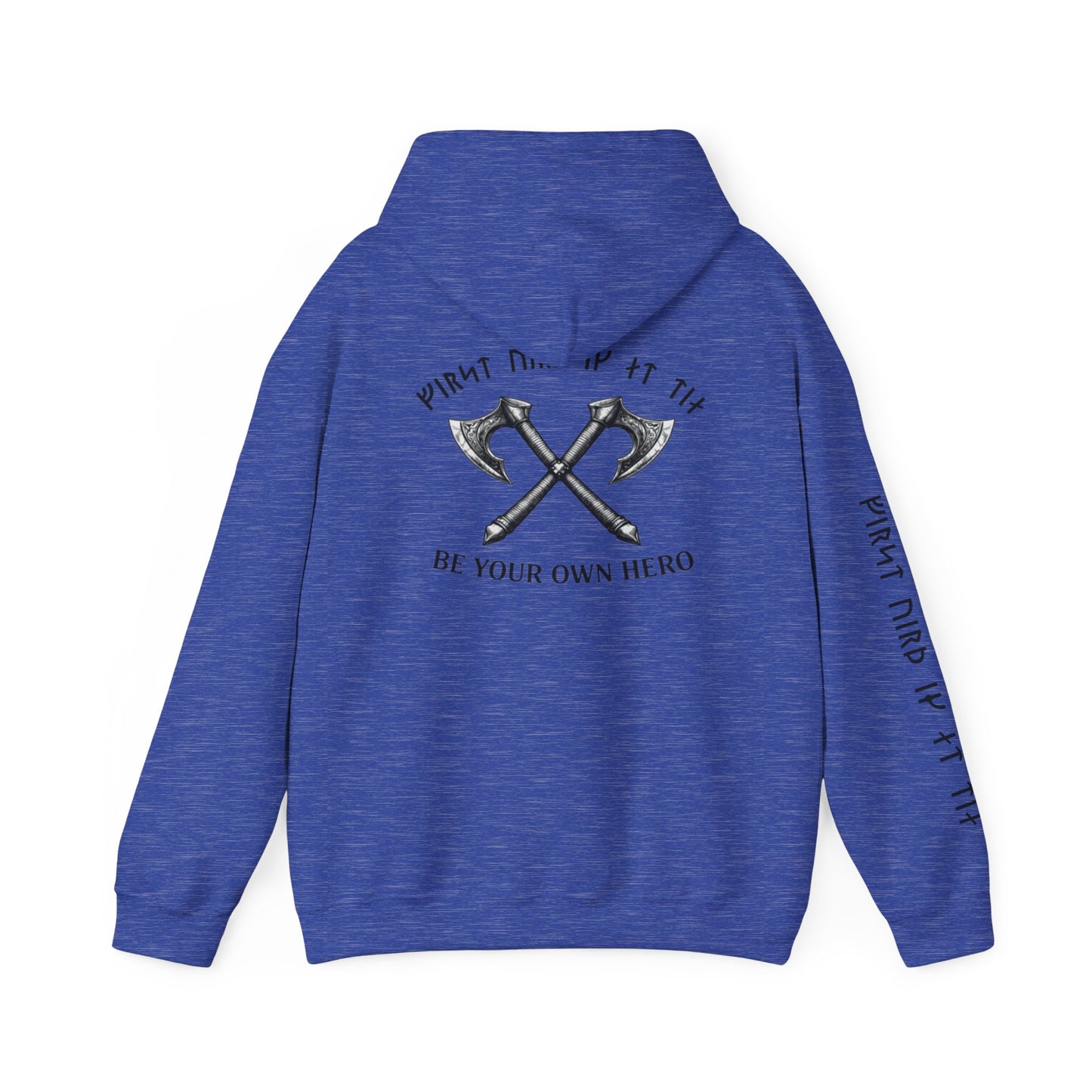 Inner Strength Be Your Own Hero  Hoodie– Crossed Battle Axes Warrior Strength Graphic Hoodie